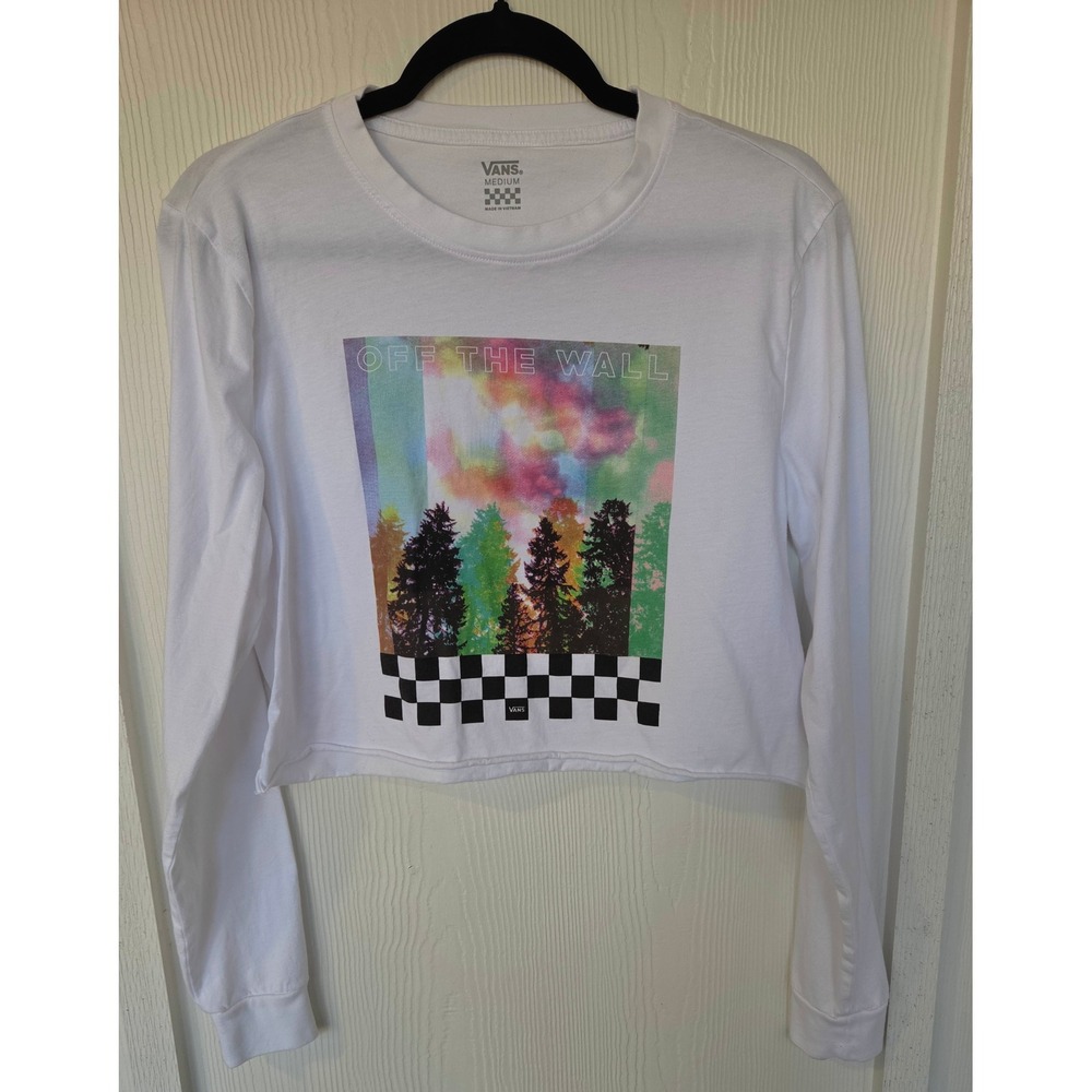 Vans Off The Wall Trip Winter Graphic Long Sleeve Crop Top M Streetwear Skater